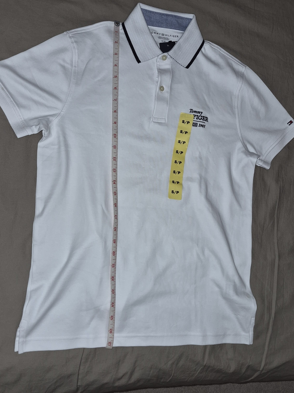 Brand New | Tommy Hilfiger White Polo with Navy Trim